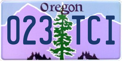 OR license plate 023TCI