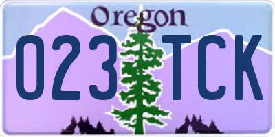 OR license plate 023TCK