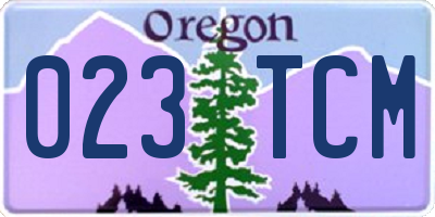 OR license plate 023TCM