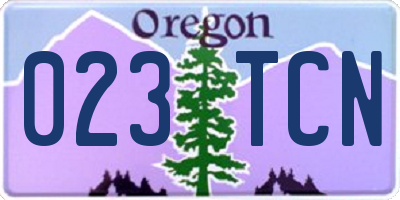OR license plate 023TCN