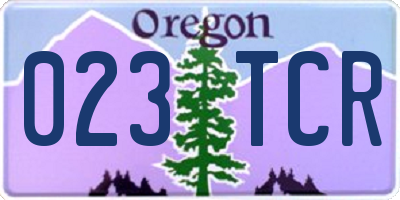 OR license plate 023TCR