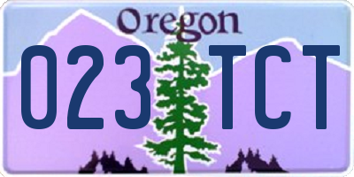 OR license plate 023TCT