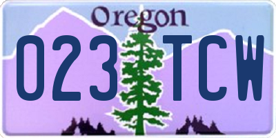OR license plate 023TCW