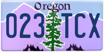 OR license plate 023TCX