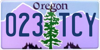 OR license plate 023TCY
