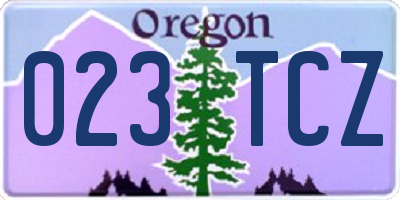 OR license plate 023TCZ