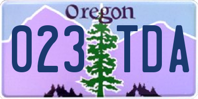 OR license plate 023TDA