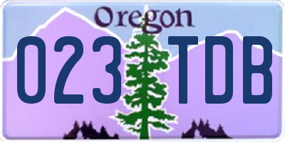 OR license plate 023TDB