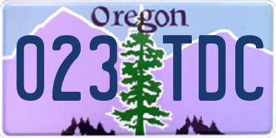 OR license plate 023TDC