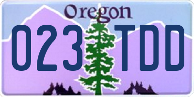 OR license plate 023TDD