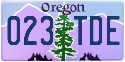 OR license plate 023TDE