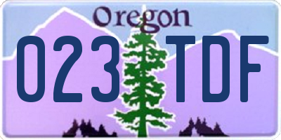 OR license plate 023TDF