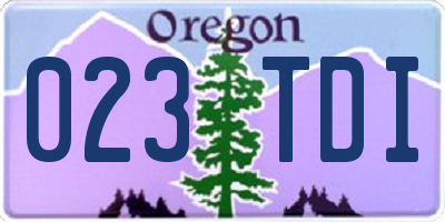 OR license plate 023TDI
