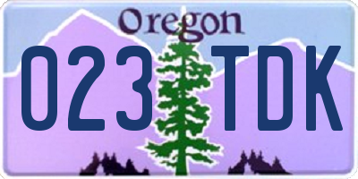 OR license plate 023TDK