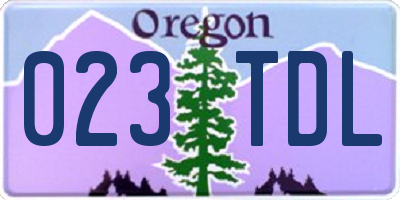 OR license plate 023TDL