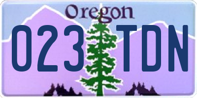 OR license plate 023TDN