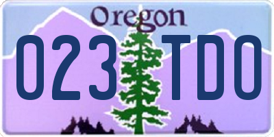 OR license plate 023TDO