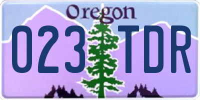 OR license plate 023TDR