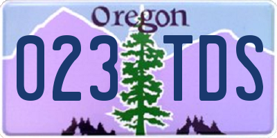 OR license plate 023TDS
