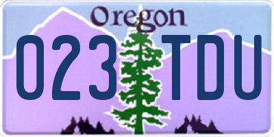 OR license plate 023TDU