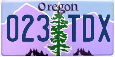 OR license plate 023TDX