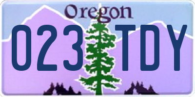 OR license plate 023TDY