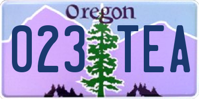 OR license plate 023TEA