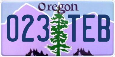 OR license plate 023TEB
