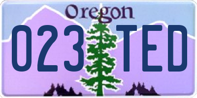 OR license plate 023TED