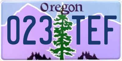 OR license plate 023TEF