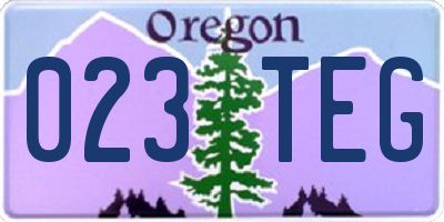 OR license plate 023TEG