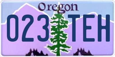 OR license plate 023TEH
