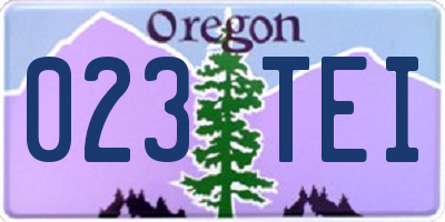 OR license plate 023TEI