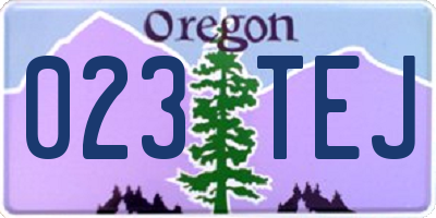 OR license plate 023TEJ