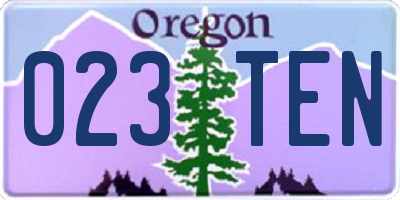 OR license plate 023TEN