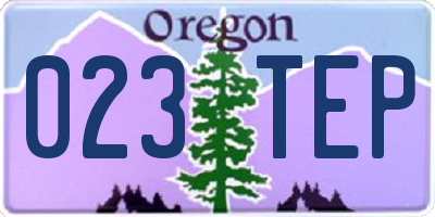 OR license plate 023TEP