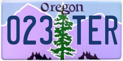 OR license plate 023TER