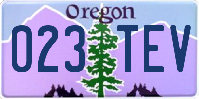 OR license plate 023TEV