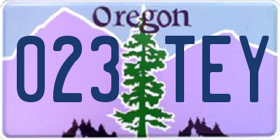 OR license plate 023TEY