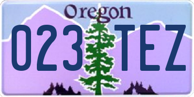 OR license plate 023TEZ