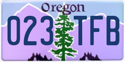 OR license plate 023TFB