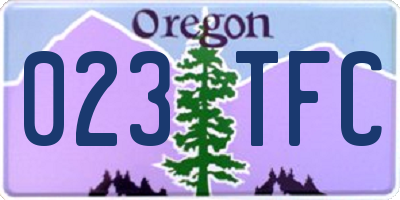 OR license plate 023TFC