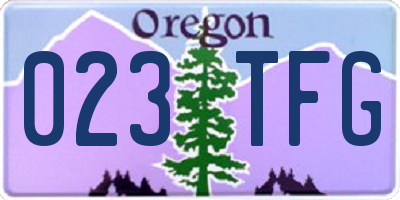 OR license plate 023TFG