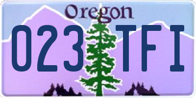 OR license plate 023TFI