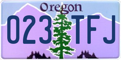OR license plate 023TFJ