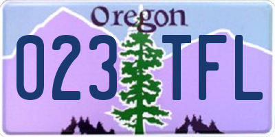 OR license plate 023TFL