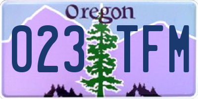 OR license plate 023TFM