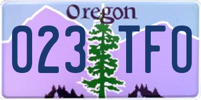 OR license plate 023TFO
