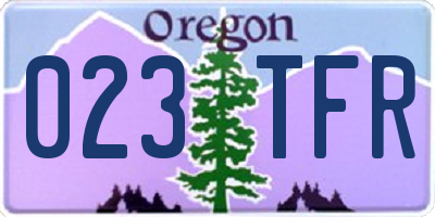 OR license plate 023TFR