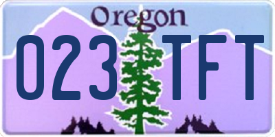 OR license plate 023TFT